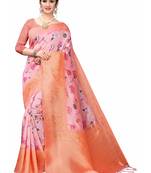 Multicolor Woven Cotton Silk Saree With Blouse