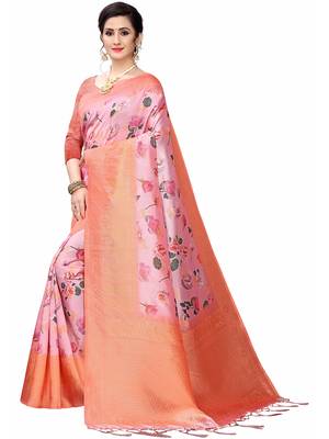 Multicolor Woven Cotton Silk Saree With Blouse 2