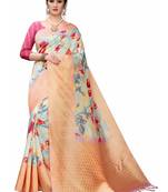 Multicolor Woven Cotton Silk Saree With Blouse