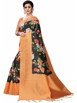 Multicolor Woven Cotton Silk Saree With Blouse 2