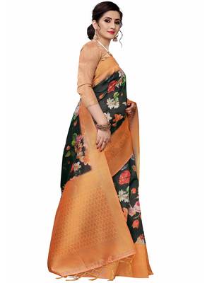 Multicolor Woven Cotton Silk Saree With Blouse 3