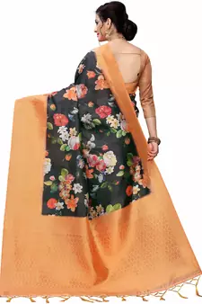 Multicolor Woven Cotton Silk Saree With Blouse
