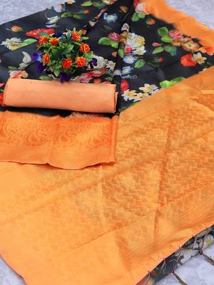 Multicolor Woven Cotton Silk Saree With Blouse 5