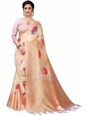 Multicolor Woven Cotton Silk Saree With Blouse 1