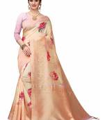 Multicolor Woven Cotton Silk Saree With Blouse