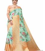 Multicolor Woven Cotton Silk Saree With Blouse