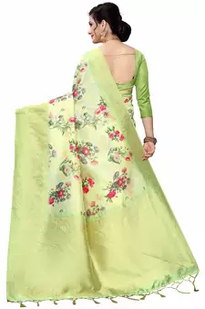 Multicolor Woven Cotton Silk Saree With Blouse