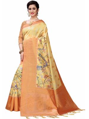 Multicolor Woven Cotton Silk Saree With Blouse 2