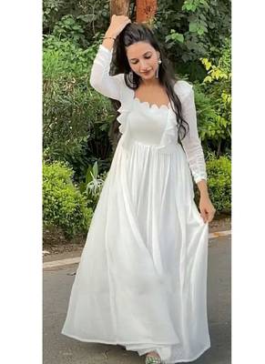 Off White georgette Designer Gown 1