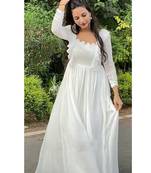 Off White georgette Designer Gown