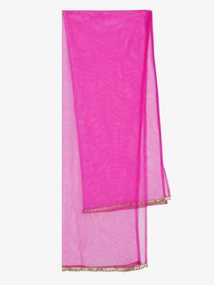 Peach & Magenta Festive Dhoti Kurta For Girls 5