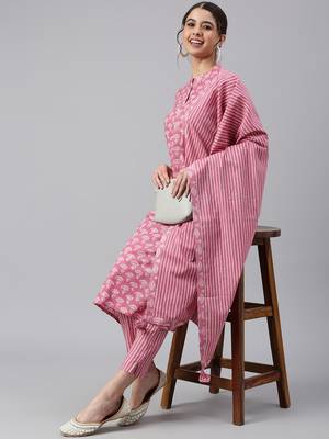 Mauve printed cotton salwar 1