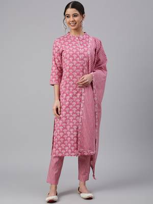 Mauve printed cotton salwar 2