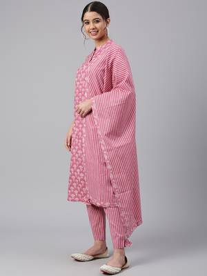 Mauve printed cotton salwar 3