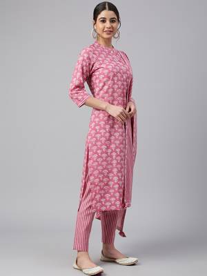 Mauve printed cotton salwar 4