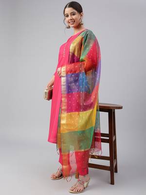 Magenta plain silk salwar 2