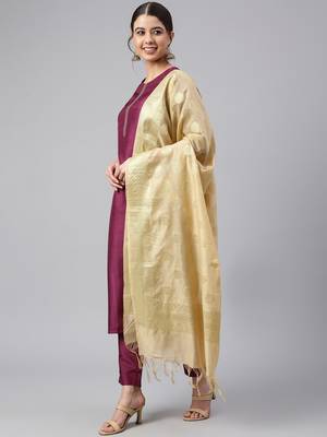 Wine plain silk salwar 3