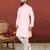 Men Light Pink Georgette Embroidery Kurta Churidar Set