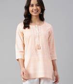 Peach printed cotton tunics