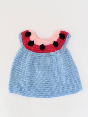 Woonie Handmade Sleeveless Frock-Blue 1