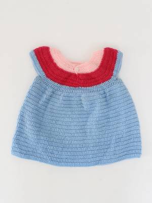 Woonie Handmade Sleeveless Frock-Blue 2