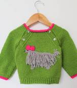 Woonie Full Sleeves Handmade Dog Sweater - Green