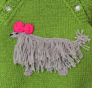 Woonie Full Sleeves Handmade Dog Sweater - Green 3