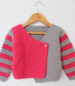 Woonie Full Sleeves Striped Sweater - Grey