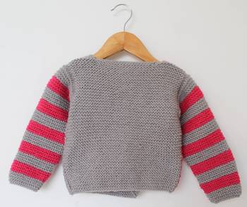 Woonie Full Sleeves Striped Sweater - Grey 2
