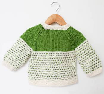 Woonie Full Sleeves Hand Knitted Sweater - Green 1