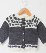 Woonie Full Sleeves Hand Knitted Cardigan - Grey
