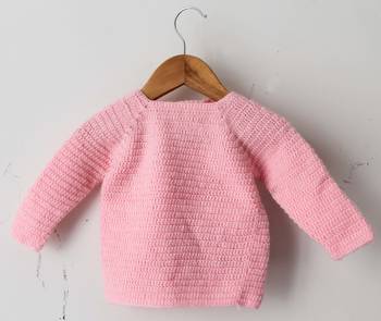 Woonie Full Sleeves Face Knit Detailing Sweater - Light Pink 2