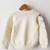 Woonie Full Sleeves Floral Knit Detailing Sweater - Cream