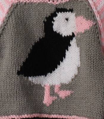 Woonie Full Sleeves Handmade Bird Design Sweater - Pink 3