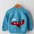 Woonie Full Sleeves Handmade Airoplane Design Sweater - Blue