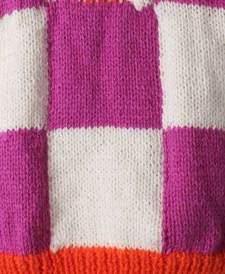 Woonie Handmade Sleeveless Checked Sweater - Purple 3