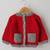Woonie Full Sleeves Handmade Crochet Pocket Sweater - Red