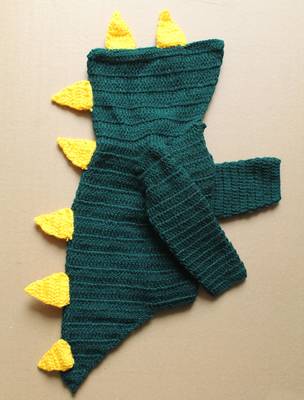 Woonie Full Sleeves Handmade Dino Pattern Sweater-Green 1