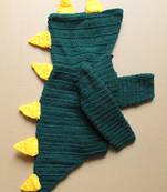 Woonie Full Sleeves Handmade Dino Pattern Sweater-Green