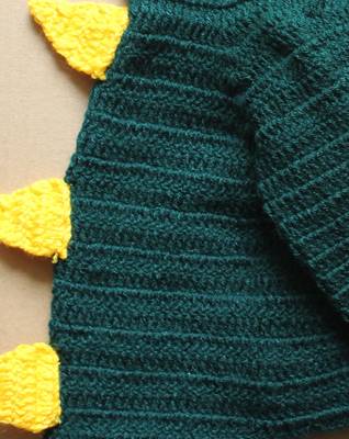 Woonie Full Sleeves Handmade Dino Pattern Sweater-Green 4