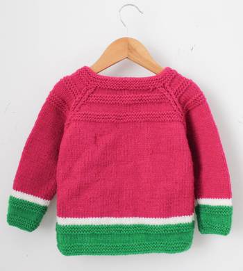 Woonie Full Sleeves Handmade Watermelon Sweater - Pink 2