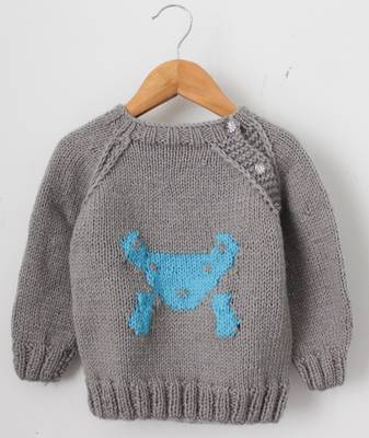Woonie Full Sleeves Handmade Raglan Shoulder Sweater -Grey 1