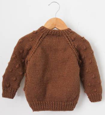 Woonie Full Sleeves Handmade Bubbles Design Sweater - Brown 2