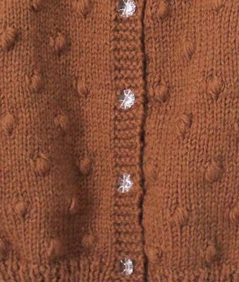 Woonie Full Sleeves Handmade Bubbles Design Sweater - Brown 3