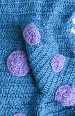 Woonie Full Sleeves Handmade Delicate Horn Designed Sweater - Blue 5