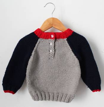 Woonie Full Sleeves Handmade Dual Shaded Dog Face Sweater - Grey & Black 2