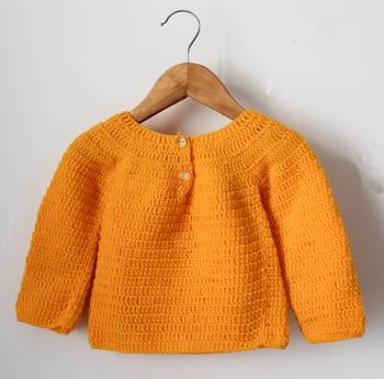 Woonie Full Sleeves Handmade Ice Cream Sweater - Orange 2
