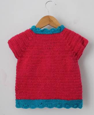 Woonie Half Sleeves Handmade Bowy Sweater - Pink 2