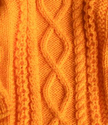 Woonie Full Sleeves Handmade Sweater - Orange 4