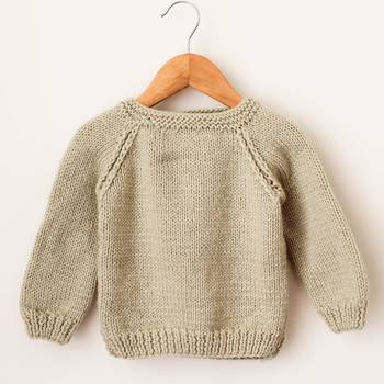 Woonie Handmade Full Sleeves Cable Designed Sweater For Kids-Grey 2